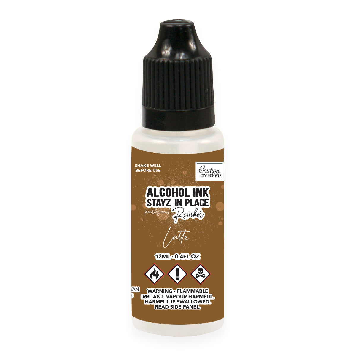 Stayz in Place Alcohol Ink Pad Reinker, Latte Pearlescent- 12ml