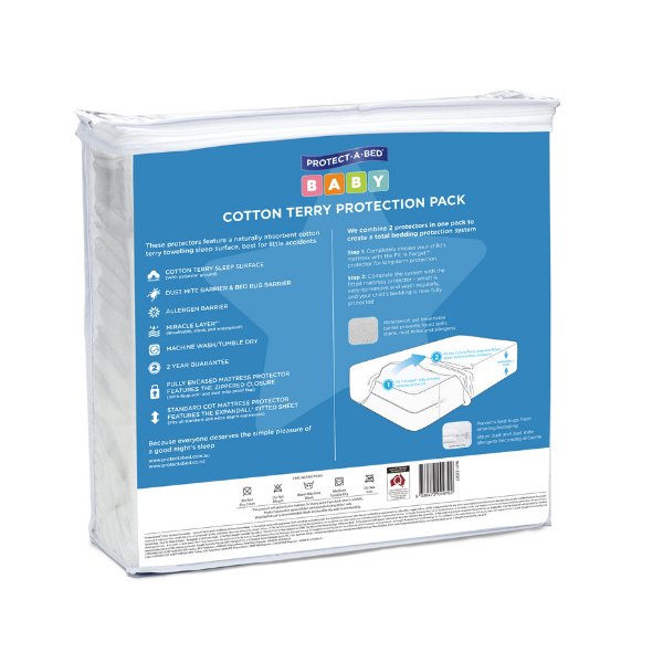 Protect-A-Bed® Cotton Terry Cot Waterproof Mattress Pack