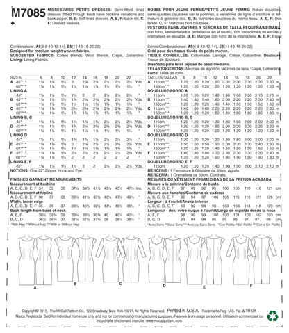 McCall's Pattern M7085 Misses'/Miss Petite Dresses