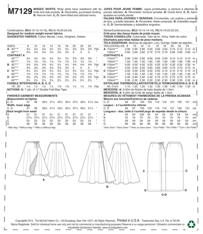 McCall's Pattern M7129 Misses' Skirts