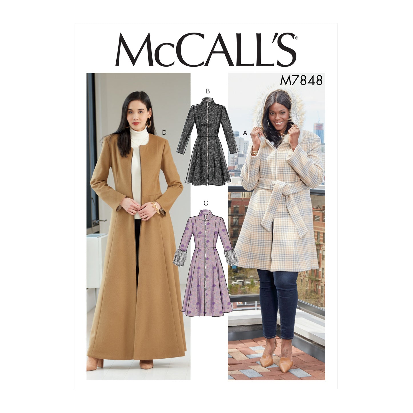 McCall's Pattern M7848 Misses'/Miss Petite and Women's/Women Petite Coats and Belt