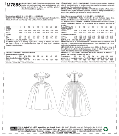 McCall's Pattern M7885 Misses' Costume