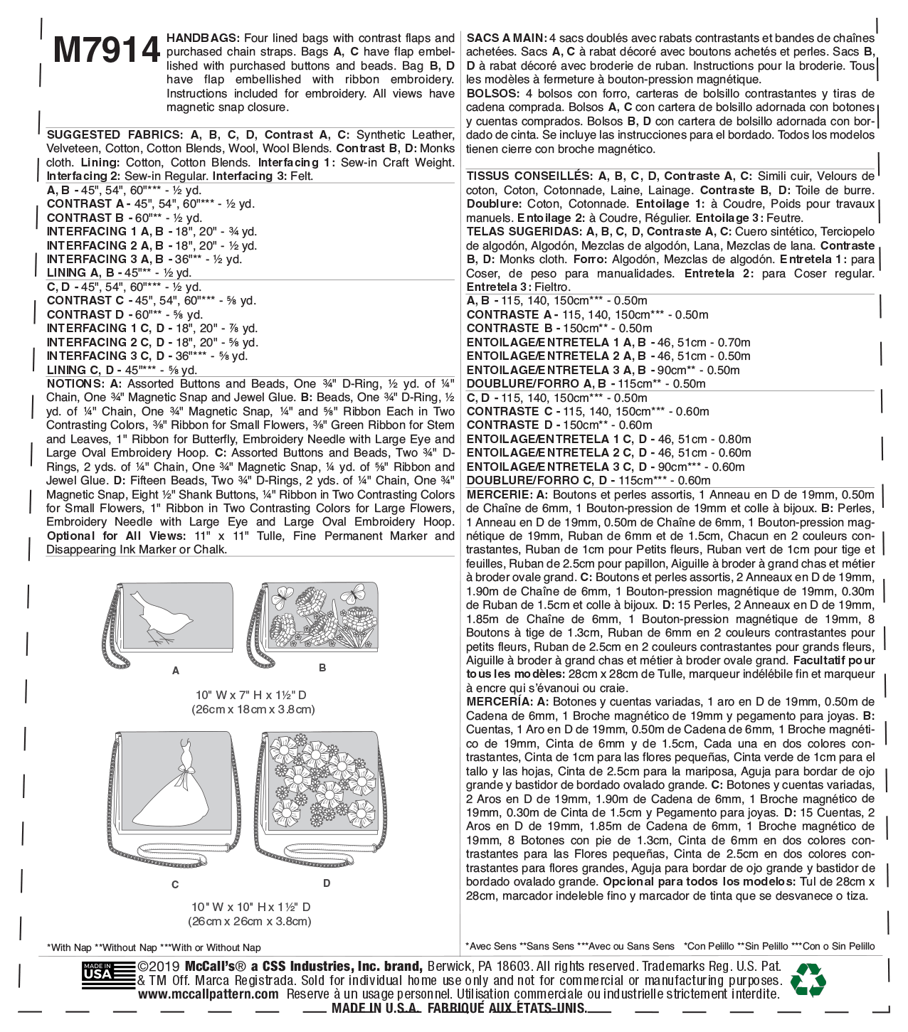 McCall's Pattern M7914 Misses' Costume