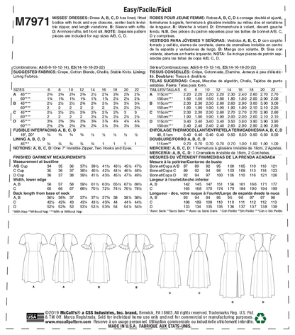 McCall's Pattern M7971 Misses' Dresses