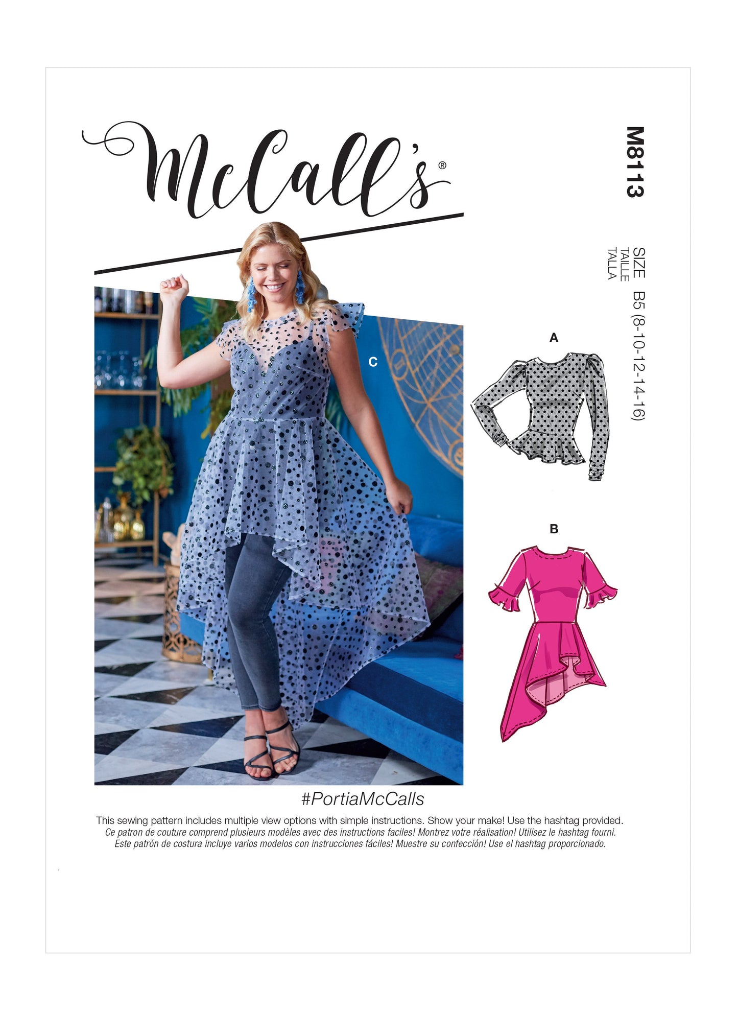 McCall's Pattern M8113 Misses' & Women's Tops With Cup Sizes