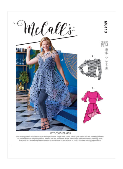 McCall's Pattern M8113 Misses' & Women's Tops With Cup Sizes