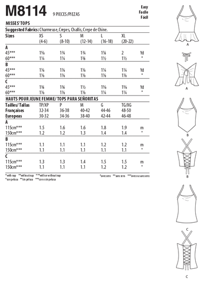 McCall's Pattern M8114 Misses' Tops