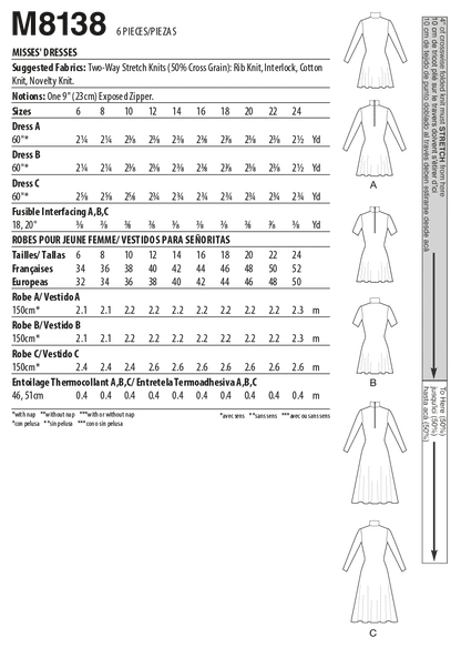 McCall's Pattern M8138 Misses' Dresses