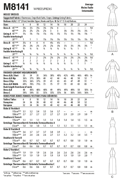 McCall's Pattern M8141 Misses' Dresses