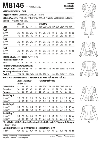 McCall's Pattern M8146 Misses' & Women's Tops