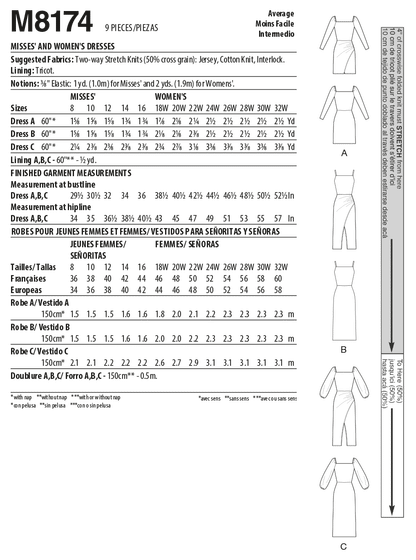 McCall's Pattern M8174 Misses' & Women's Dresses