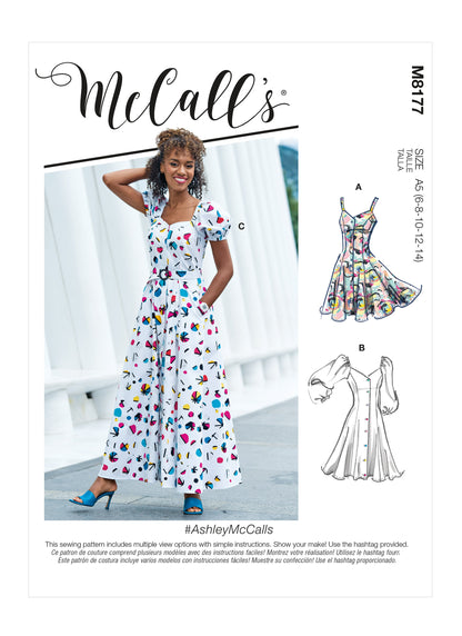 McCall's Pattern M8177 Misses' Dresses & Belt