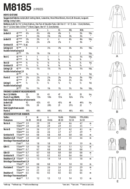 McCall's Pattern M8185 Men's Costume