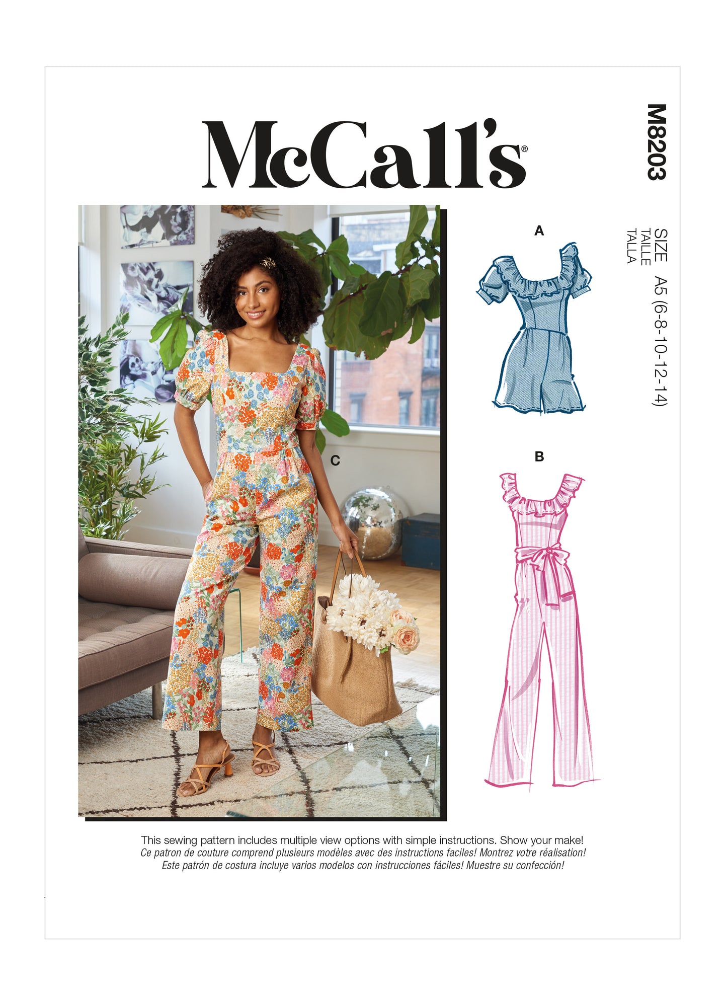 McCall's Pattern M8203 Misses' Romper, Jumpsuits & Sash