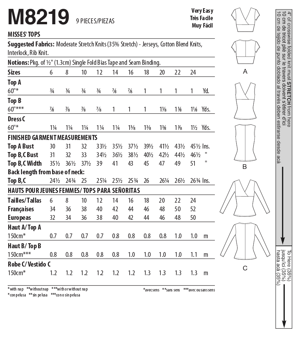 McCall's Pattern M8219 Misses' Top