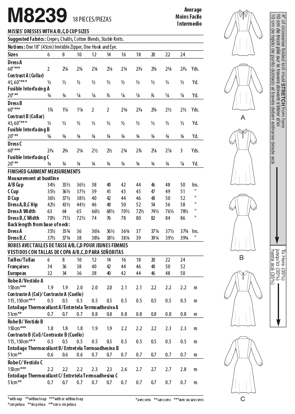 McCall's Pattern 8239 Misses' Dresses