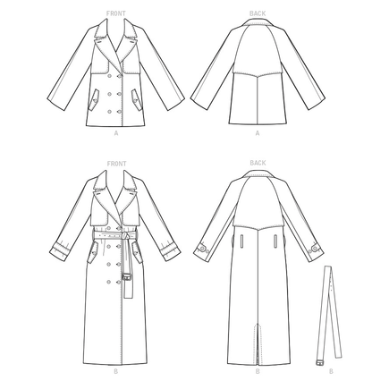 McCall's Pattern 8246 Misses' Jacket, Coat and Belt