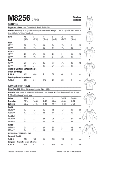 McCall's Pattern M8256 Misses' Tops