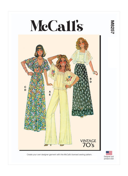 McCall's Pattern M8257 Misses Top Skirt Pants