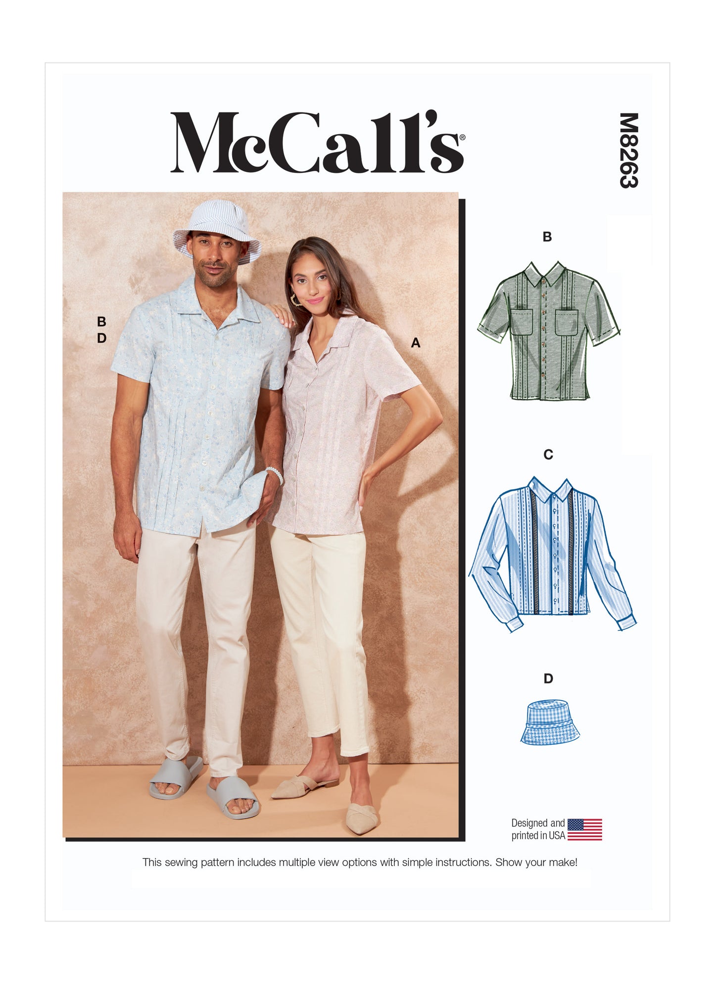 McCall's Pattern M8263 Unisex Shirts & Hat