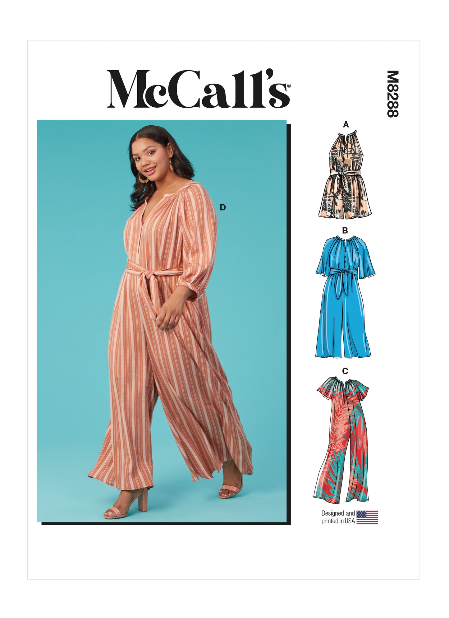 McCall's M8288 Miss Plus Romper Jumpsuit