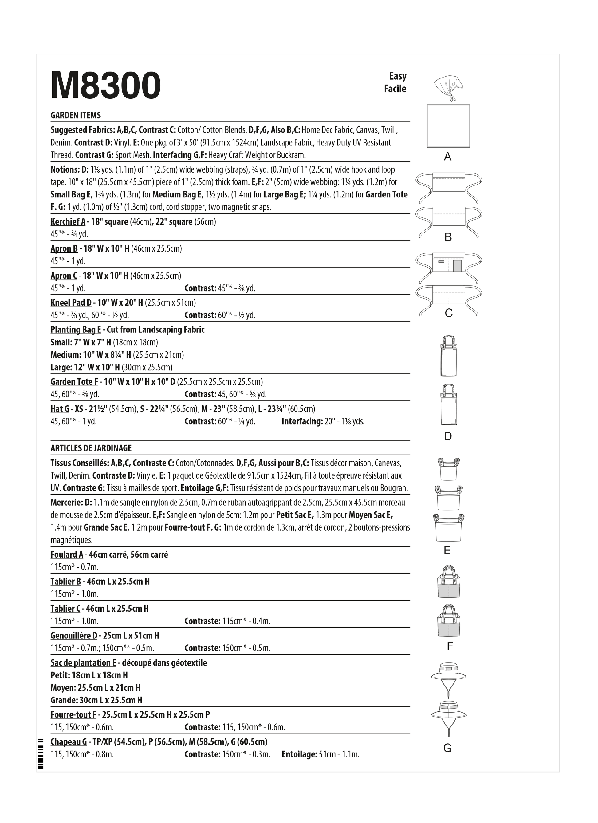 McCall's M8300 Garden Items