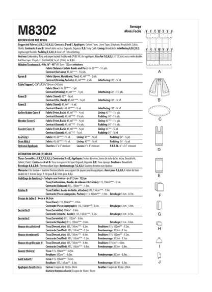 McCall's M8302 Kitchen Décor & Apron