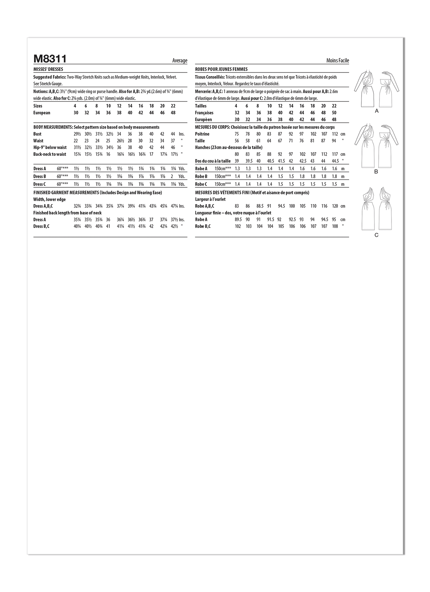 McCall's Pattern 8311 Misses' Dresses