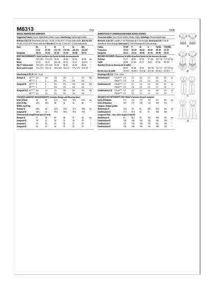 McCall's Pattern 8313 Miss Romper & Jumpsuits