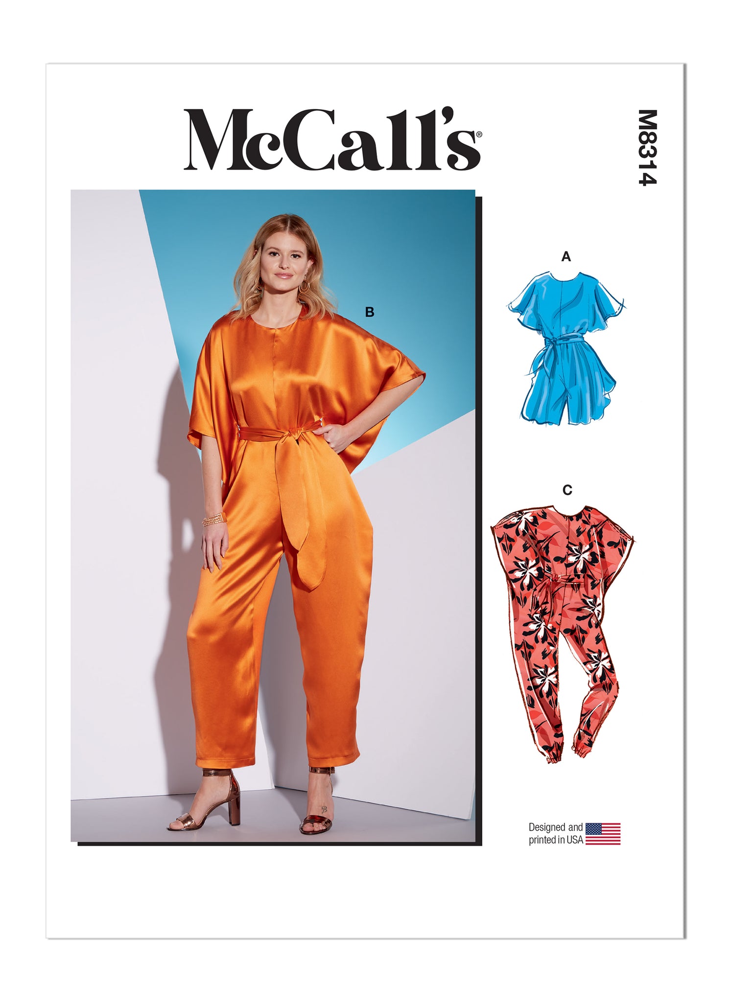 McCall's Sewing Pattern M8245 - Misses' Romper, Jumpsuit, Robe and Sash, Size: A (XS-S-M-L-XL-XXL)