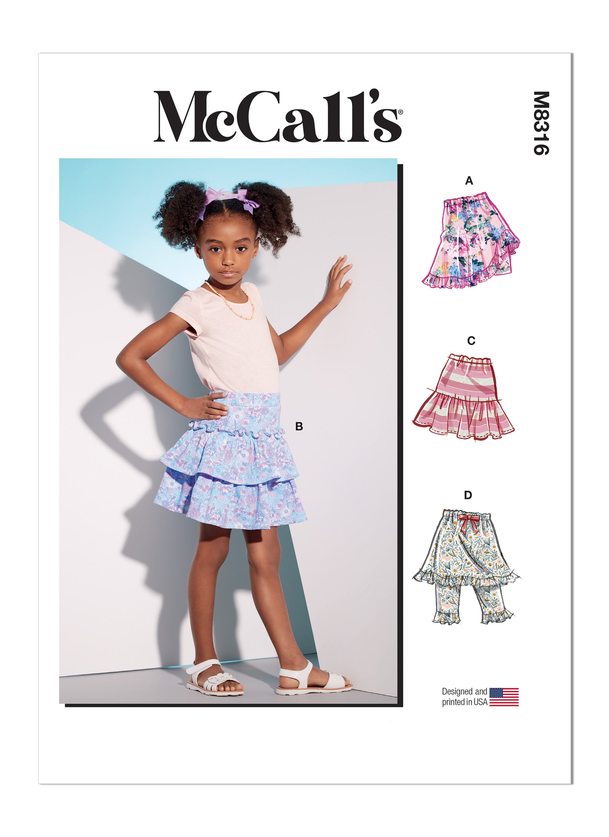 McCall's Pattern 8316 Children's Skorts