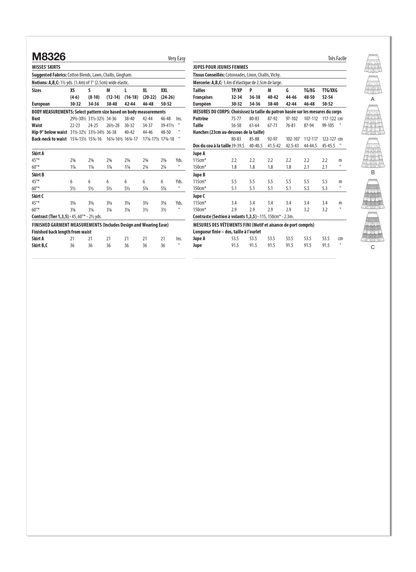 McCall's Pattern 8326 Misses' Skirts