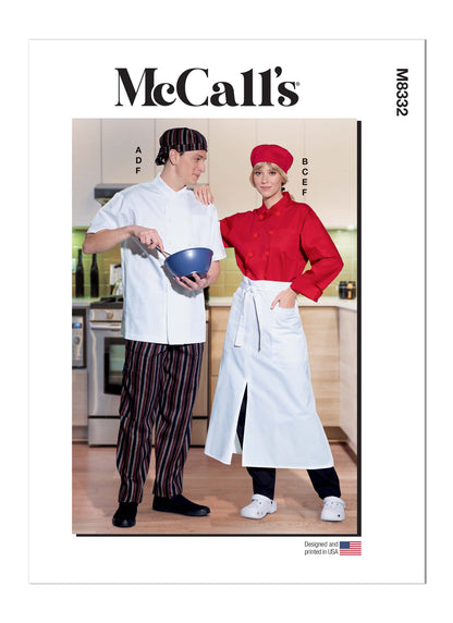 McCall's M8332  Misses' and Men's Chef Uniform