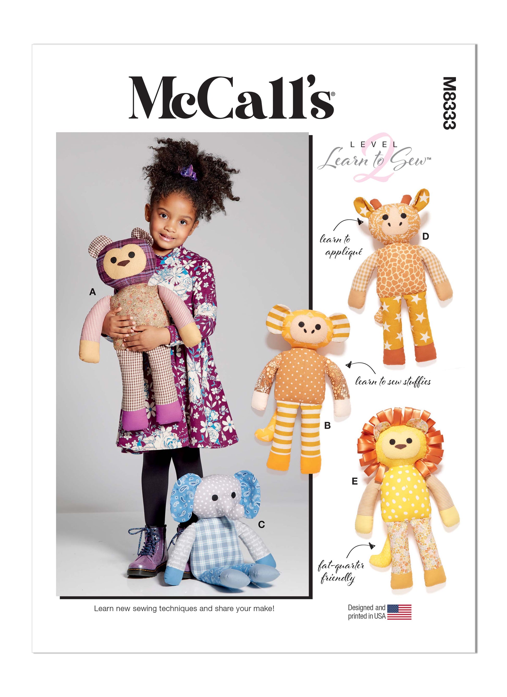 McCall's M8333 Plush Animals