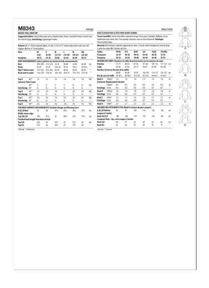 McCall's M8343 Misses' Pull-Over Top