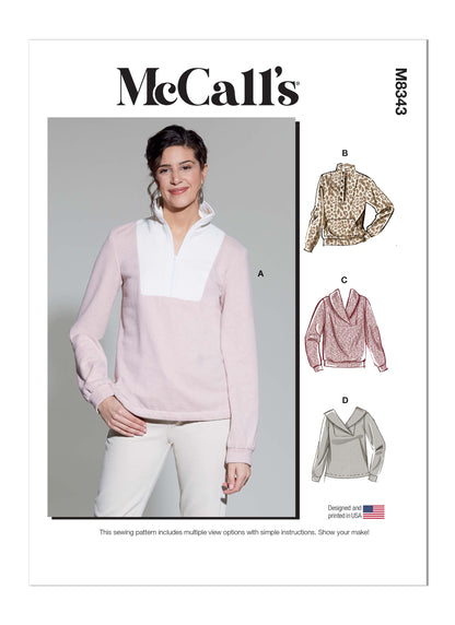 McCall's M8343 Misses' Pull-Over Top