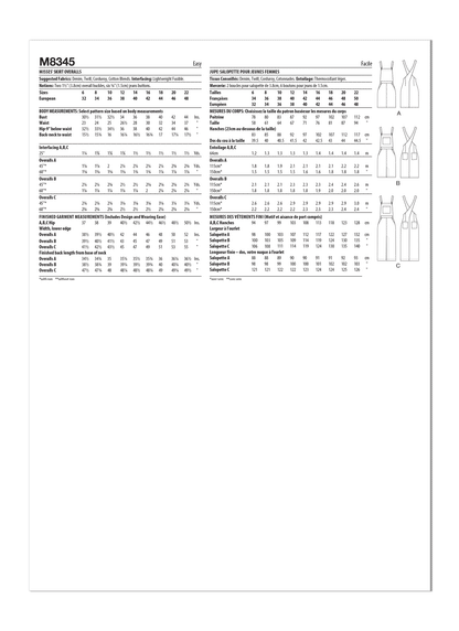 McCall's M8345 Misses' Skirt Overalls