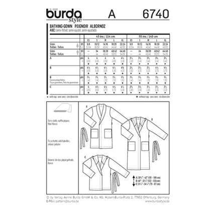 Burda Pattern 6740- Bathrobes