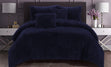 Duchess 3 Piece Shaggy Fleece Comforter Set, Midnight Blue