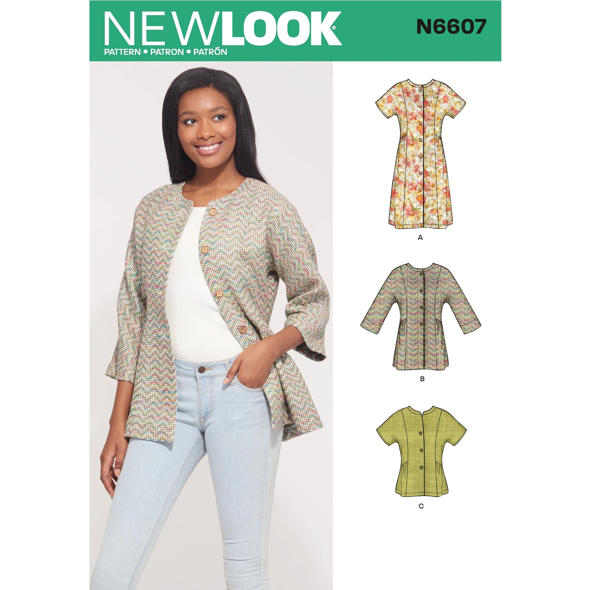 Newlook Pattern N6678 Misses' Button Front Top With Square Neck and Straight Leg Pants