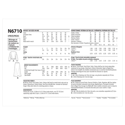 Newlook Pattern N6710 Misses Jacket And Skirt