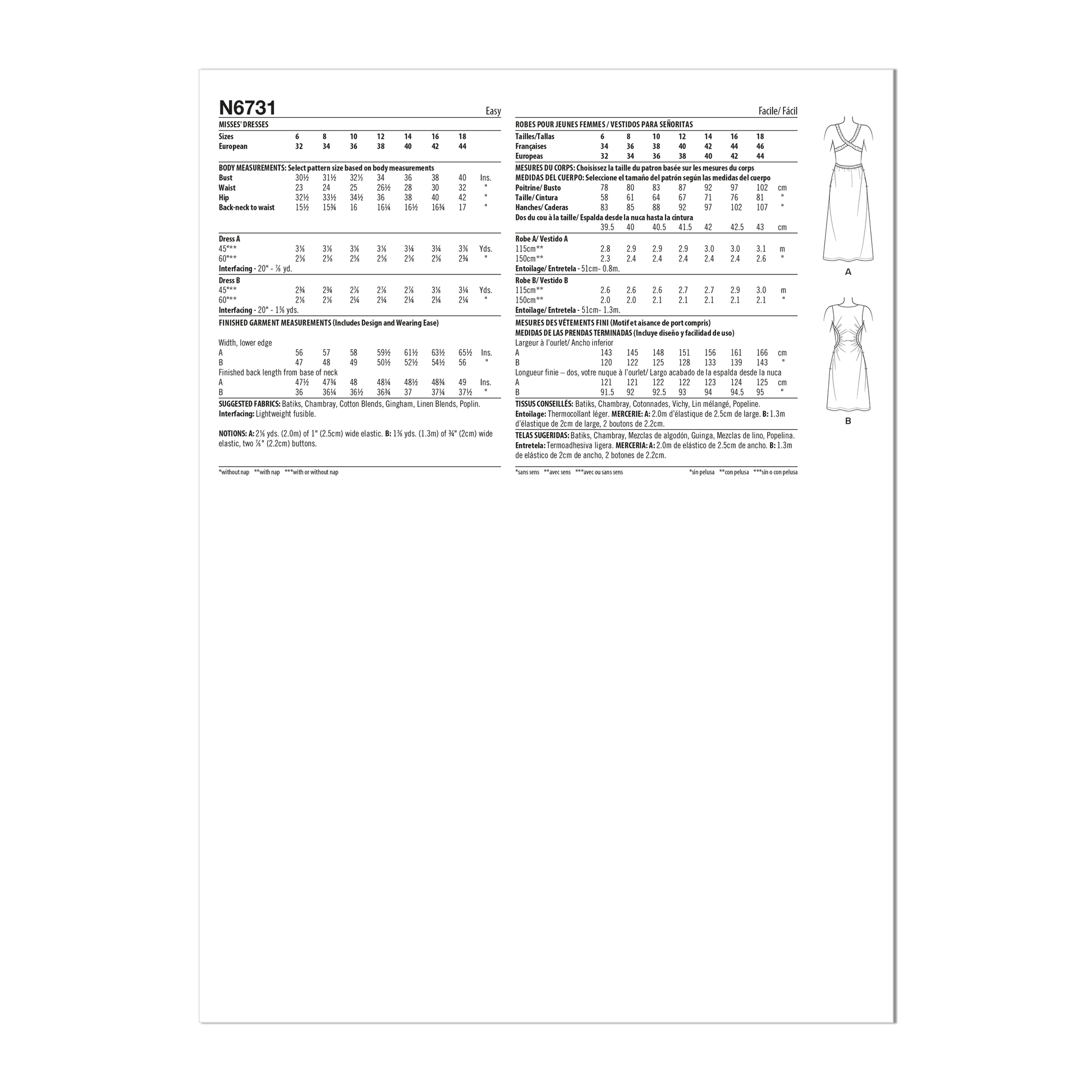 Newlook Pattern 6731 Misses' Dresses