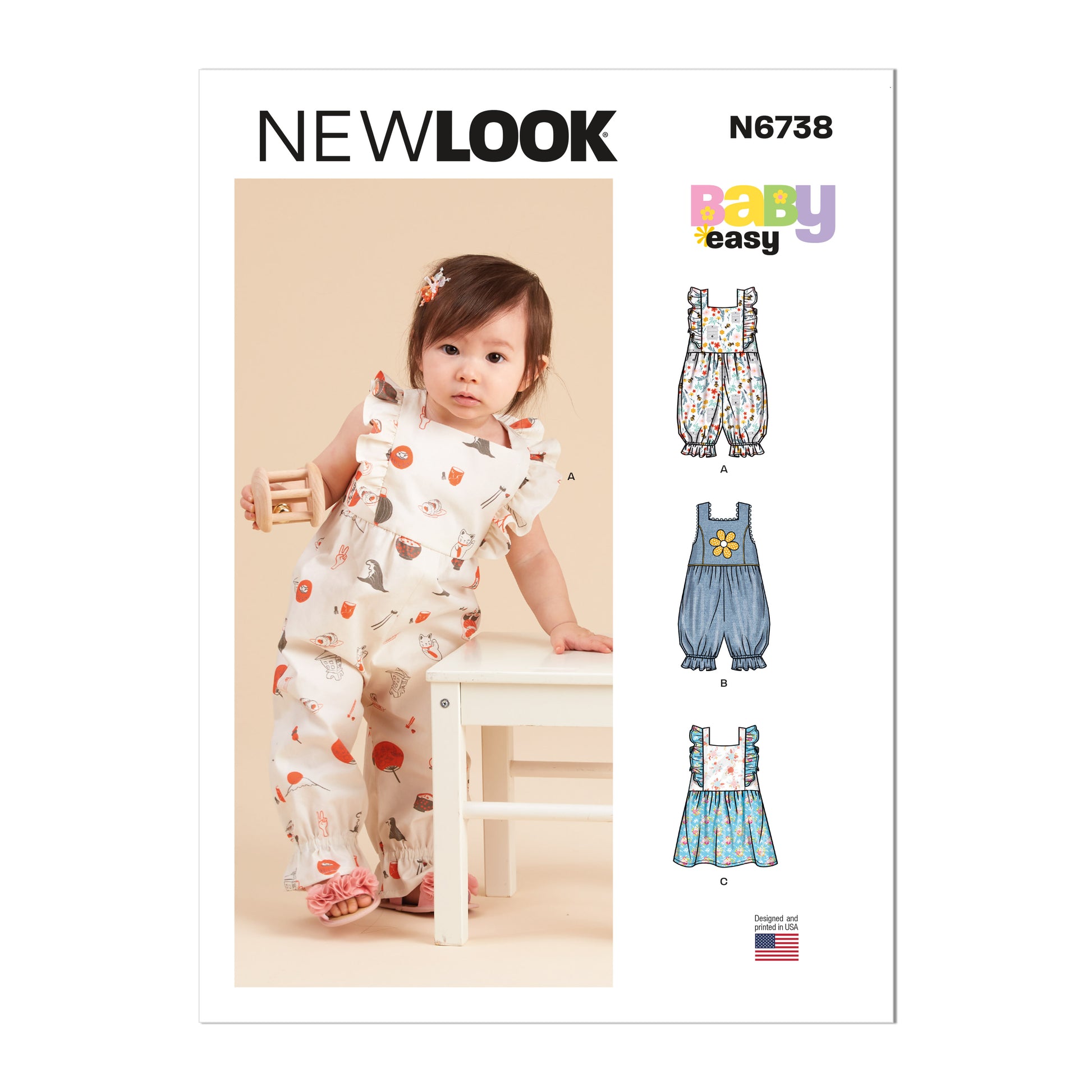 Newlook Pattern 6738 Babies' Rompers and Dress