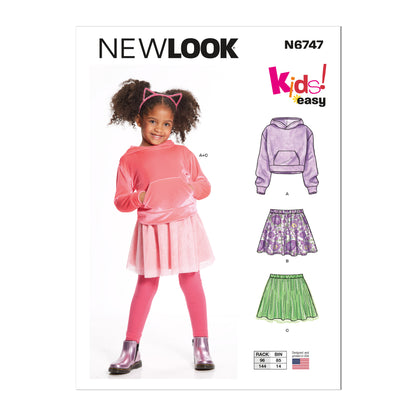 Newlook Pattern Un6747 Children's Hoodie and Skirts