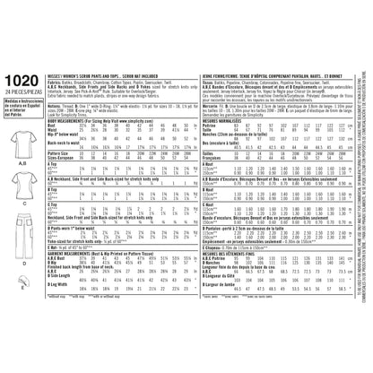 Simplicity Pattern 1020 Women's and Plus Size Scrubs