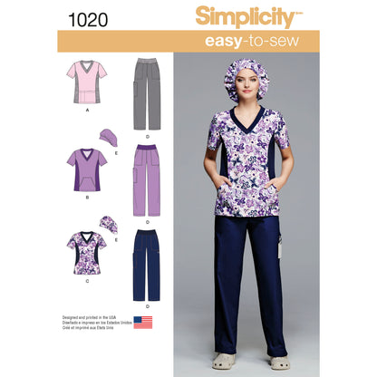 Simplicity Pattern 1020 Women's and Plus Size Scrubs