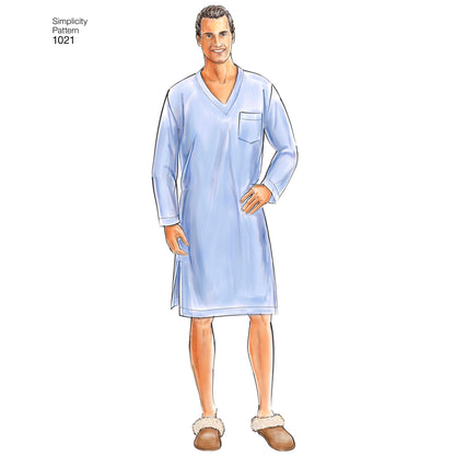 Simplicity Pattern 1021 Men's Classic Pajamas & Robe