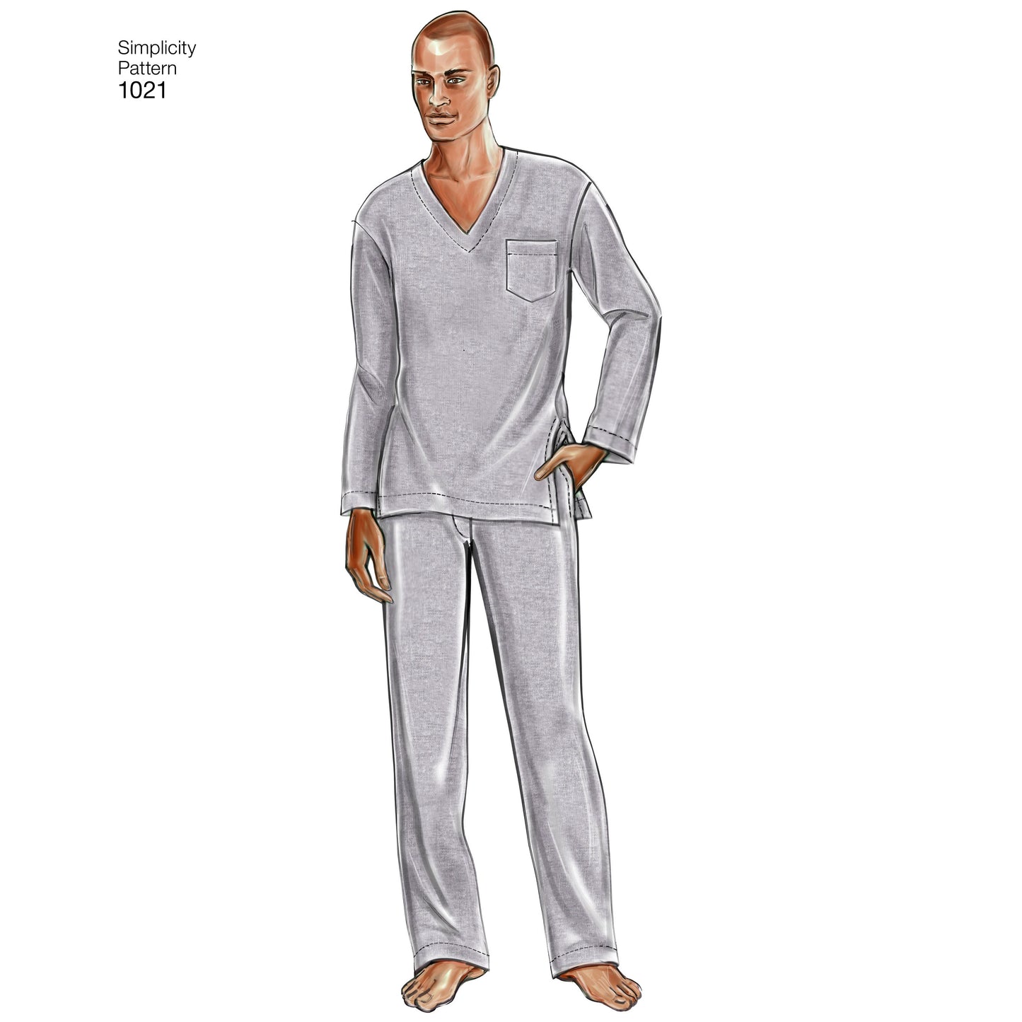 Simplicity Pattern 1021 Men's Classic Pajamas & Robe