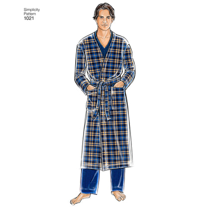 Simplicity Pattern 1021 Men's Classic Pajamas & Robe