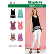 Simplicity Pattern 1113 Women's Easy-To-Sew Knit Tops